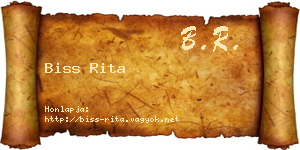 Biss Rita névjegykártya
