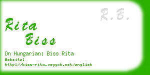 rita biss business card